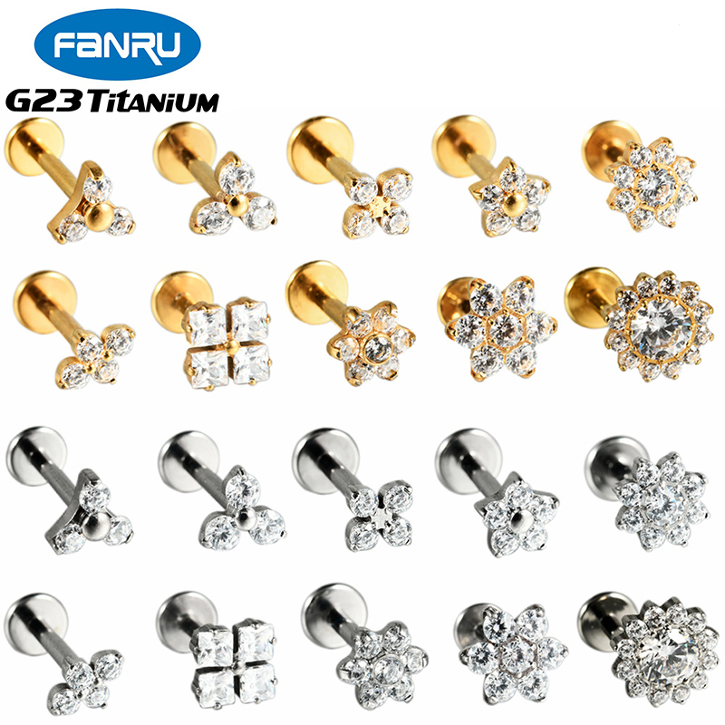 Body Jewelry Internally Threaded - 1PC ASTM F136 G23 Titanium Flower