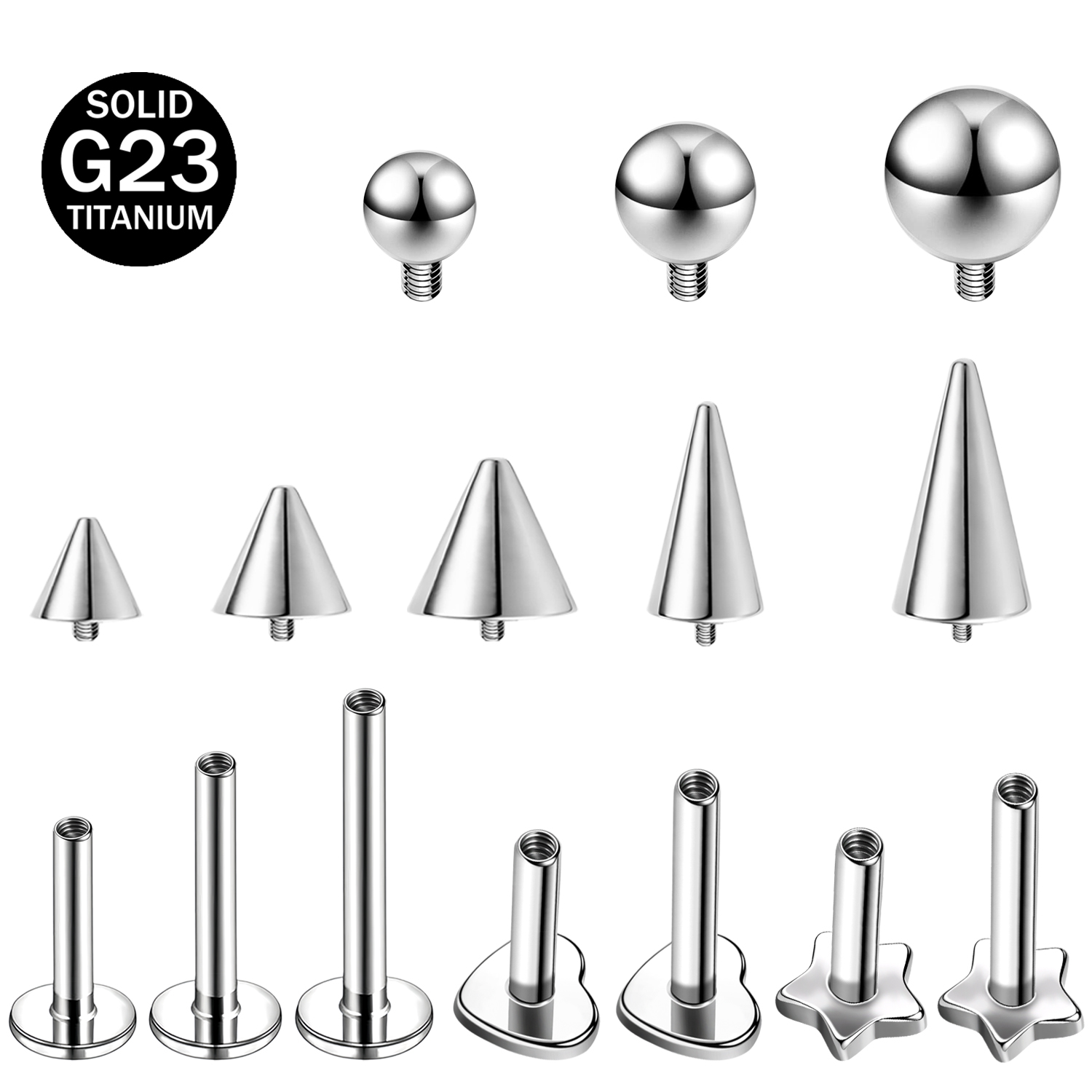 Zs Body Jewelry - ZS 1PC Star Heart Spike Lip