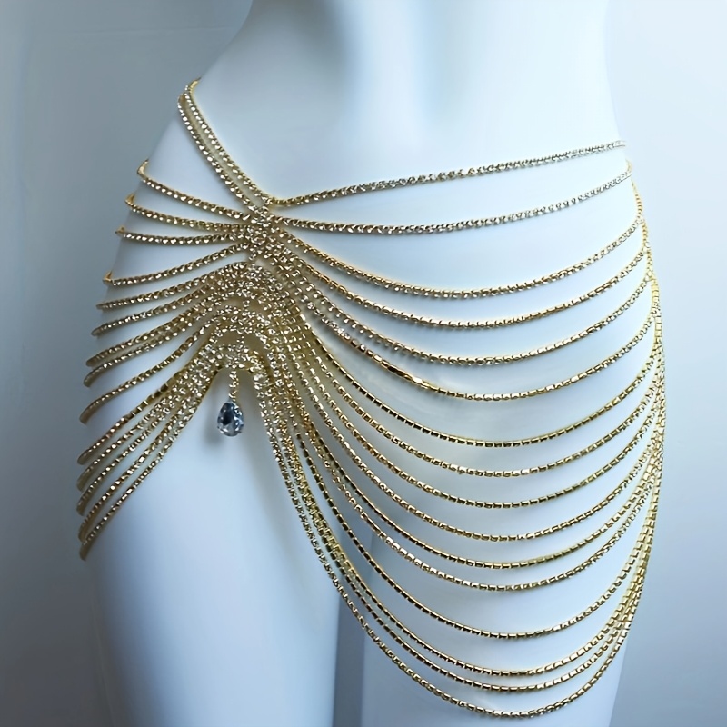 Body Jewelry Luxury - 1PCS Sexy Shiny Tassel Crystal Waist
