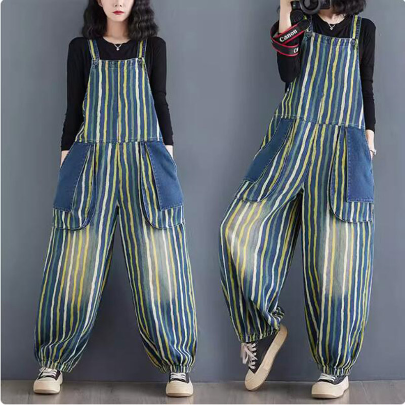 Body Jewelry Plus - Spring Autumn Denim Overall Jumpsuit 2024