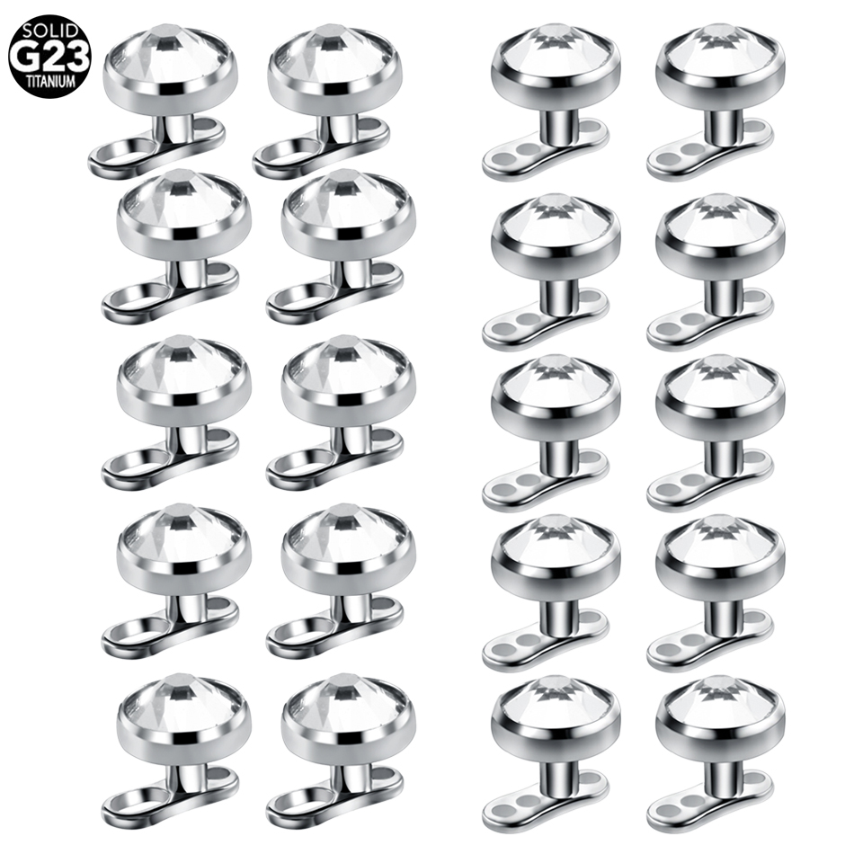 Body Jewelry Dermal - 10pcs/lot Titanium Micro Dermal Piercings Set