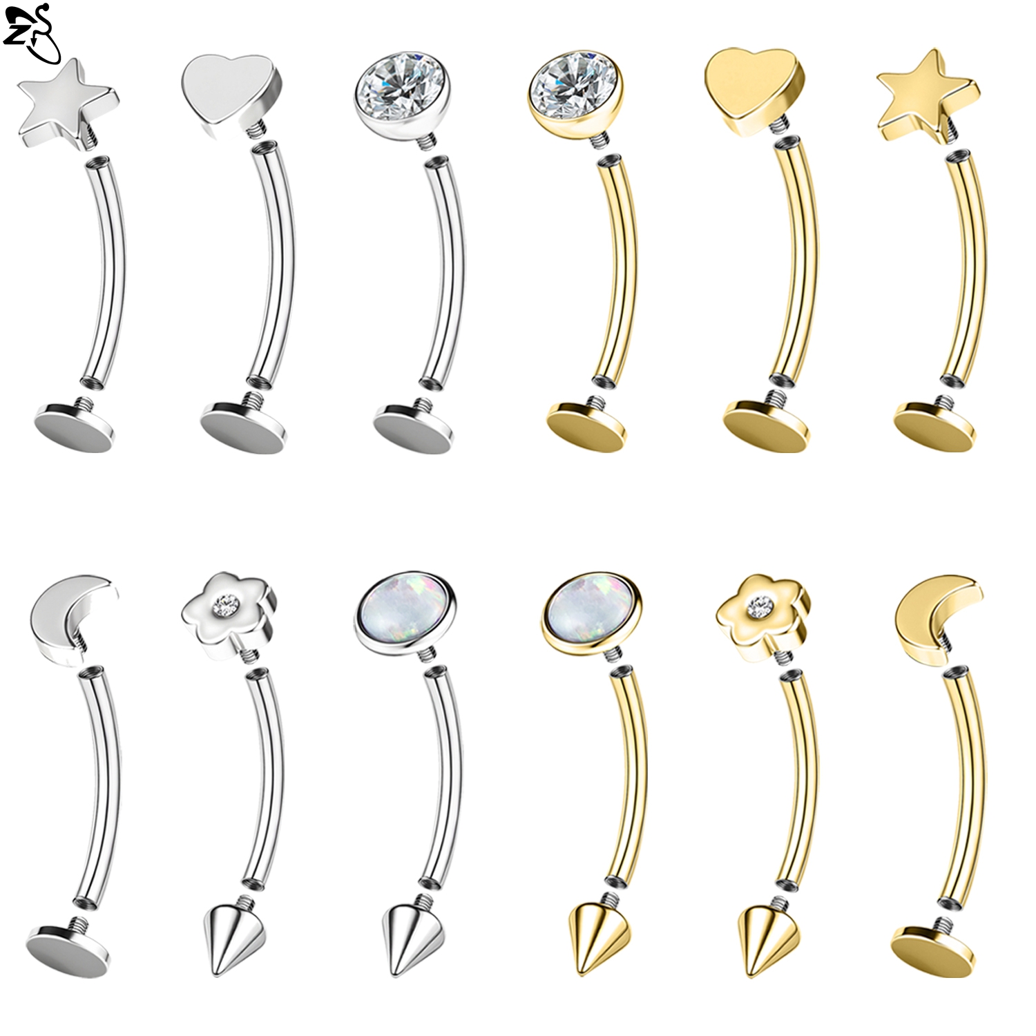 Zs Body Jewelry - ZS 1 PC 16G Stainless Steel