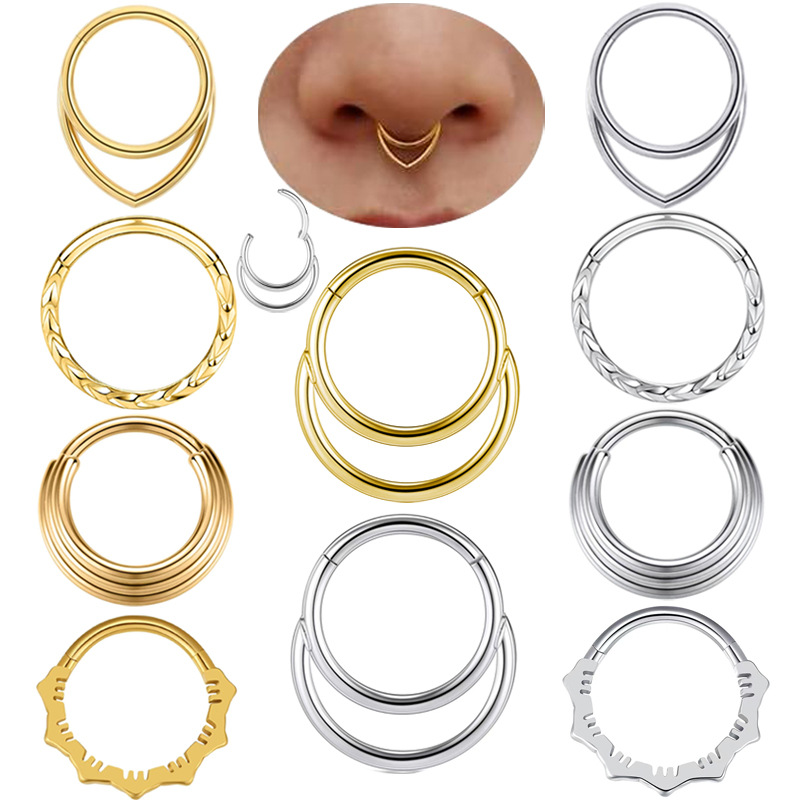 Nose Hoop Earrings Metal Nose  - Body Jewelry Earrings 评论和价格
