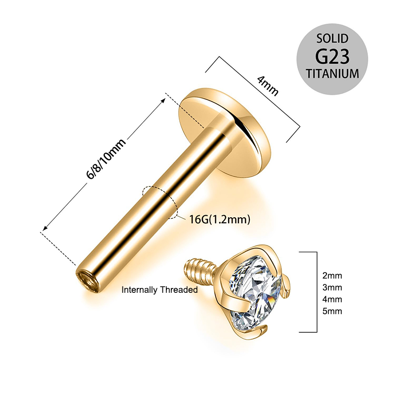 16G Titanium Internally Thread - Body Jewelry Internally Threaded 评论和价格