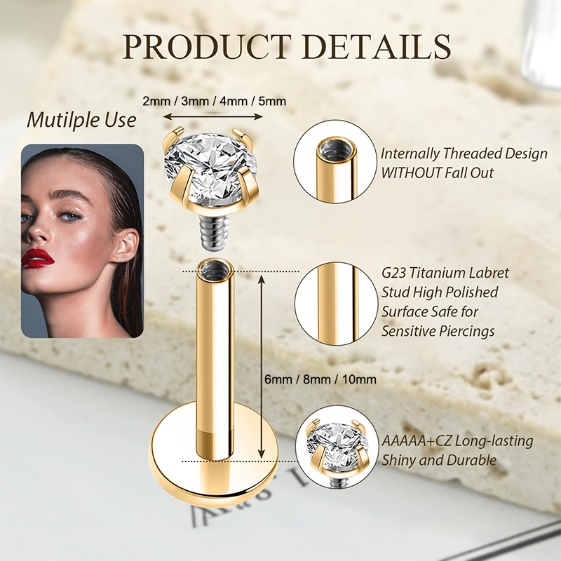 16G Titanium Internally Thread - Body Jewelry Internally Threaded 评论和价格