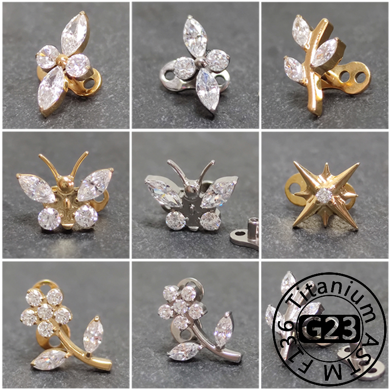 G23 Titanium Zircon Micro Derm - Body Jewelry Dermal 评论和价格