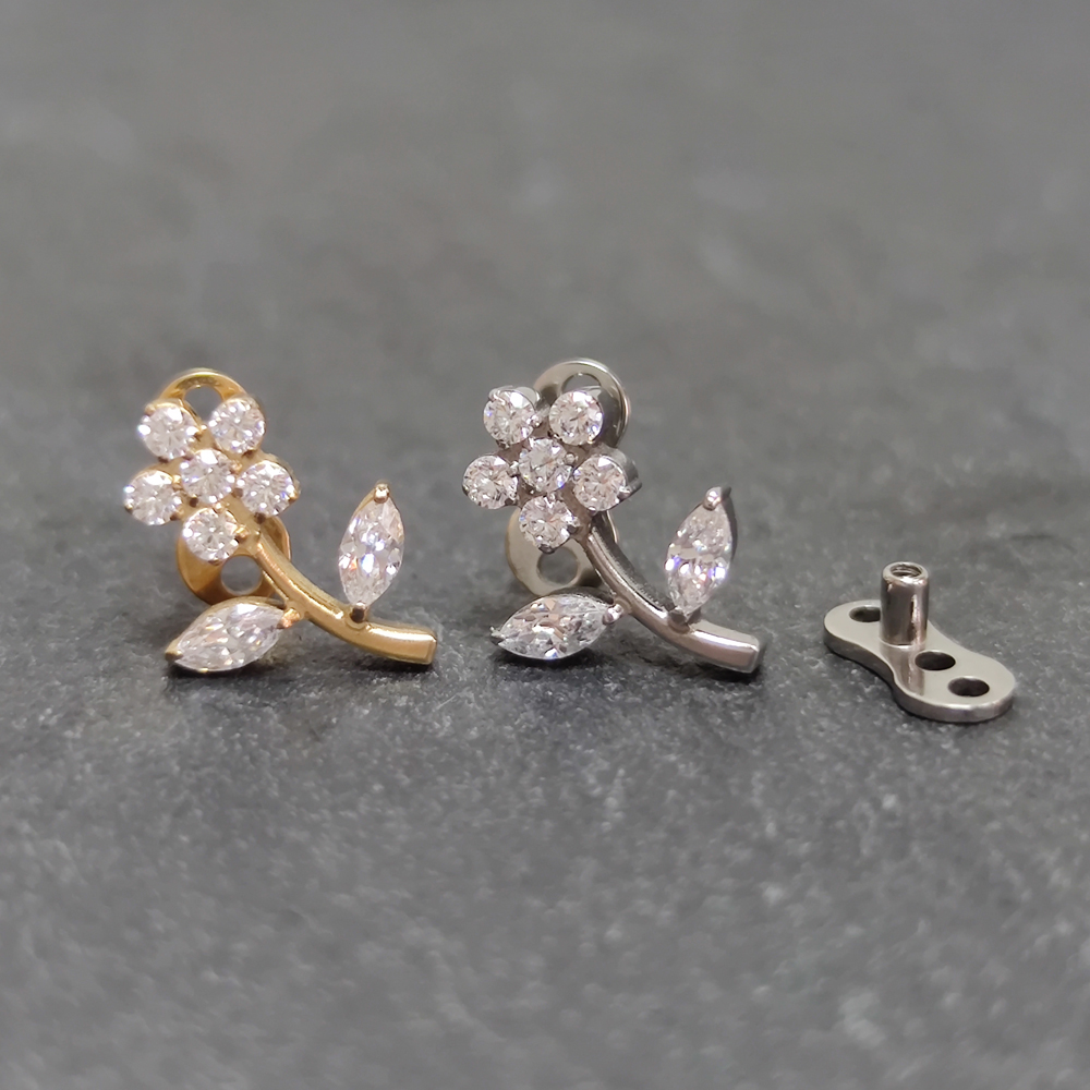 G23 Titanium Zircon Micro Derm - Body Jewelry Dermal 评论和价格