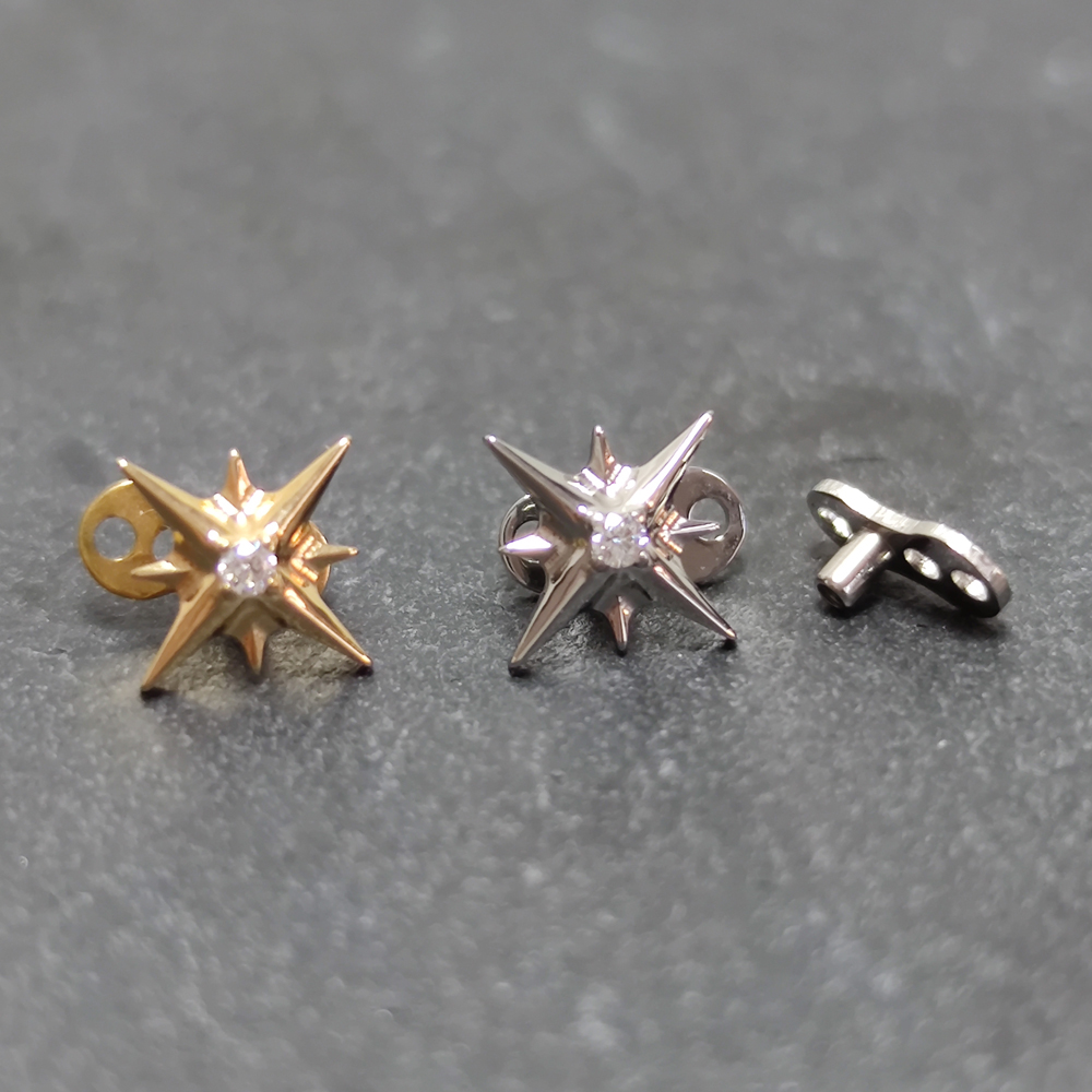 G23 Titanium Zircon Micro Derm - Body Jewelry Dermal 评论和价格