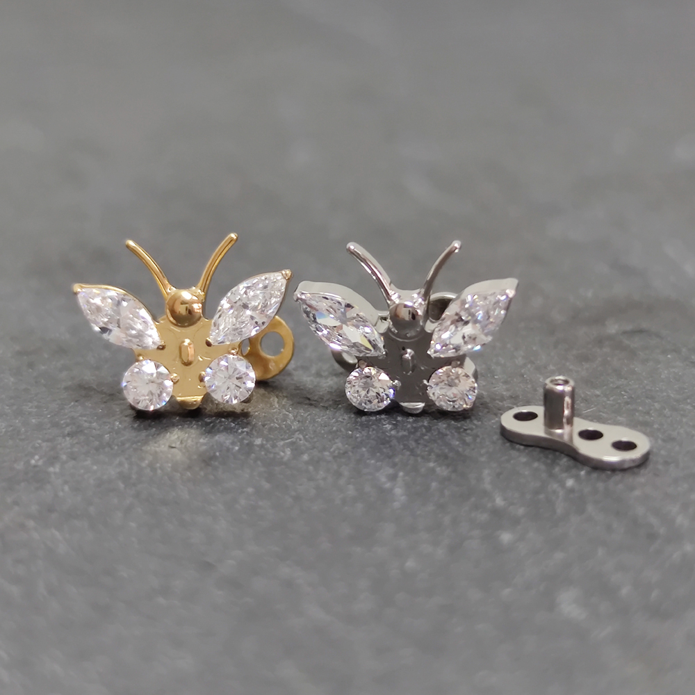 G23 Titanium Zircon Micro Derm - Body Jewelry Dermal 评论和价格