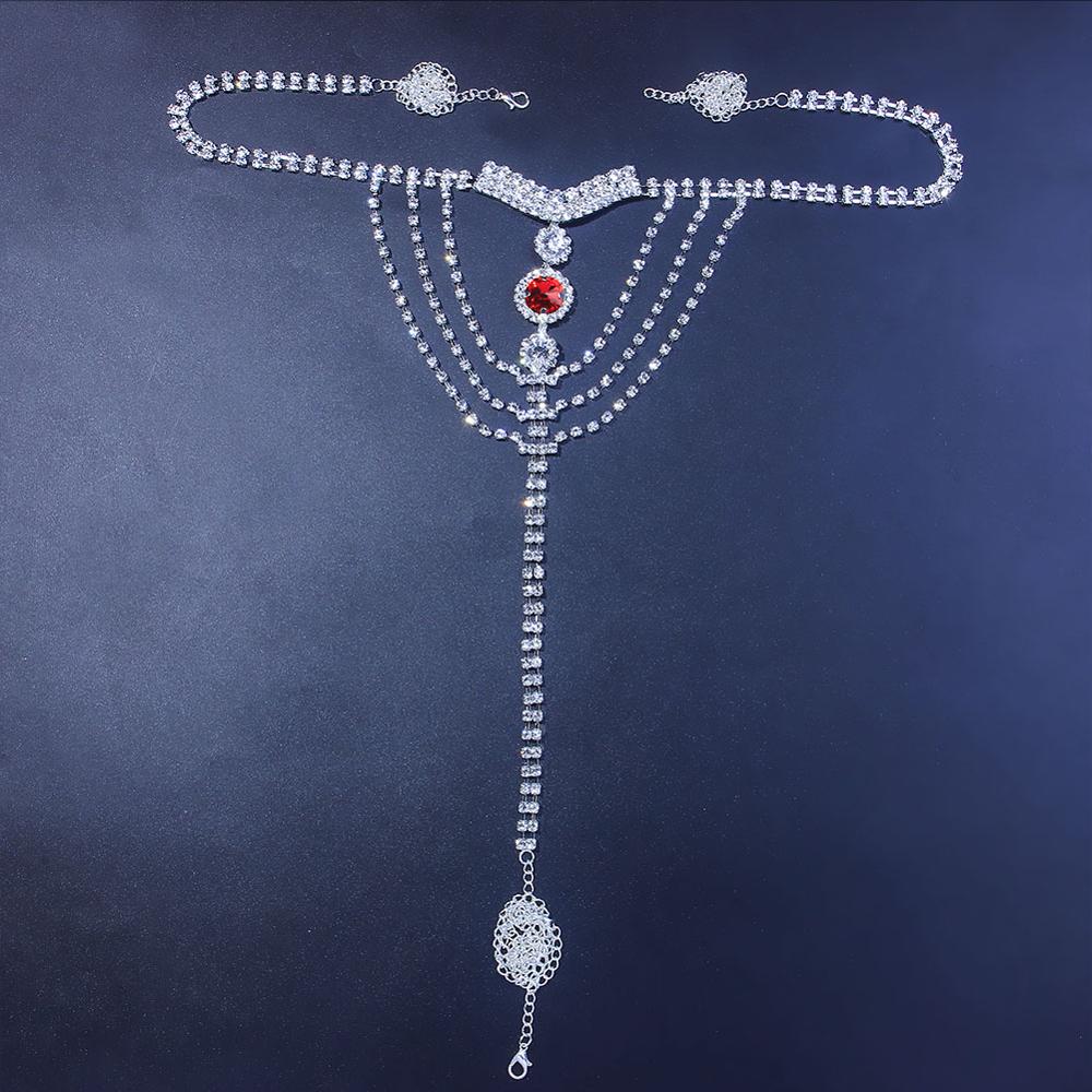 Sexy Body Chain Lingerie Red C - Body Jewelry Retainers 评论和价格