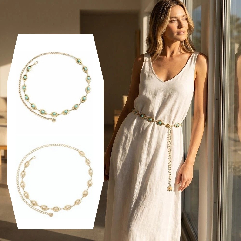 Retro Metal Chain Waist Belt O - Body Jewelry Luxury 评论和价格