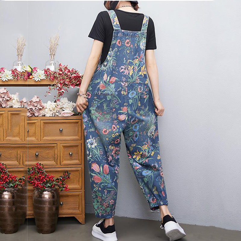 New Printed Denim Overalls Wom - Body Jewelry Plus 评论和价格