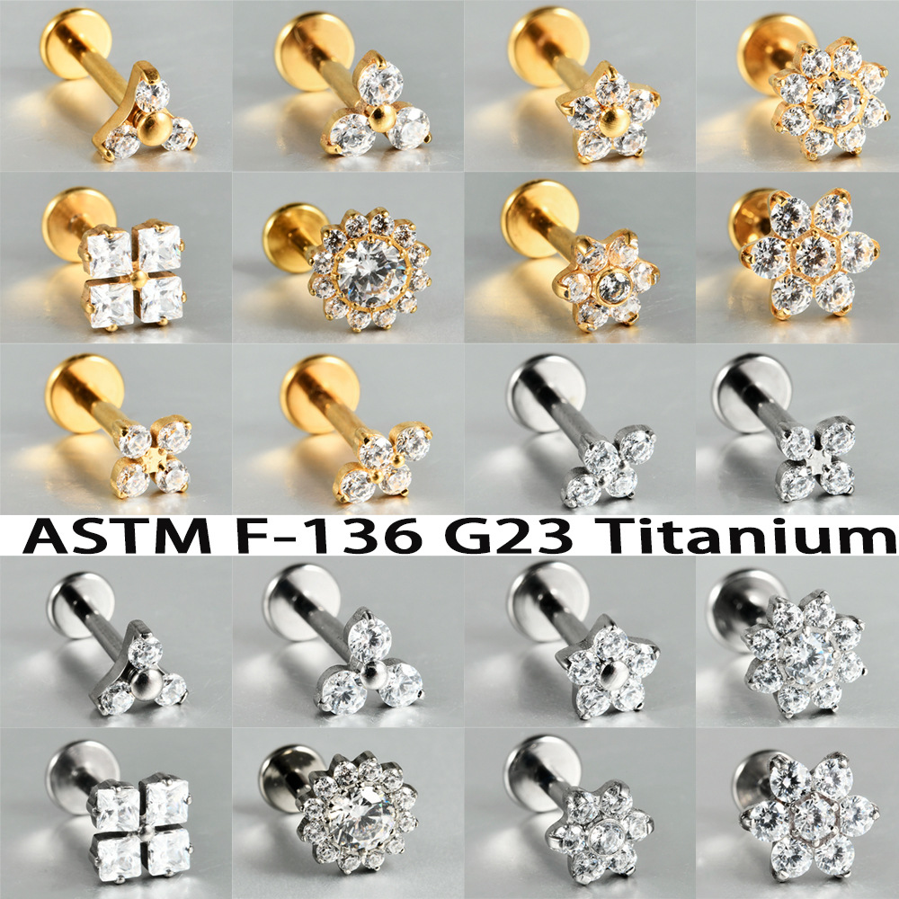 1PC ASTM F136 G23 Titanium Flo - Body Jewelry Internally Threaded 评论和价格