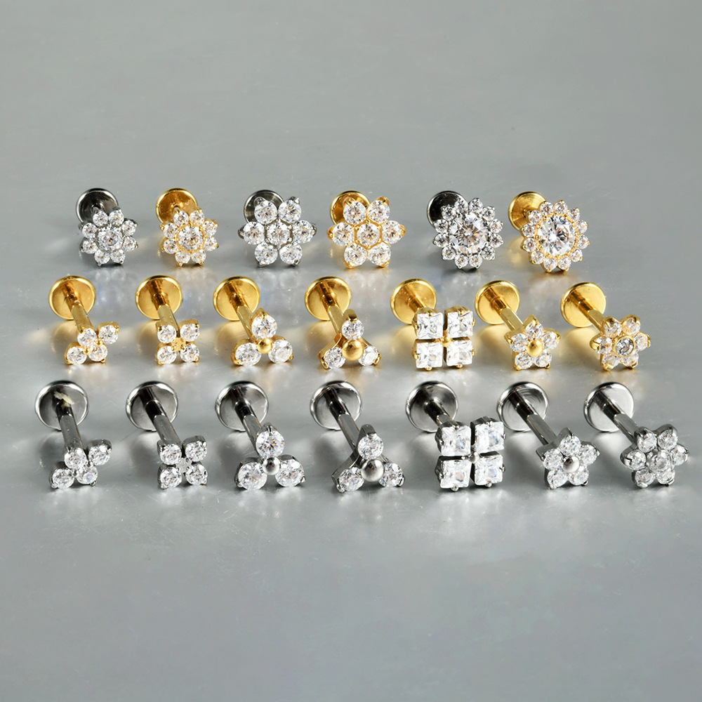 1PC ASTM F136 G23 Titanium Flo - Body Jewelry Internally Threaded 评论和价格