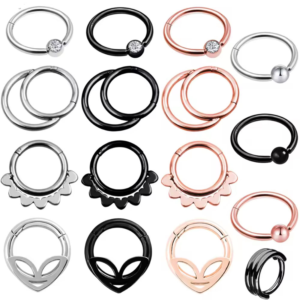 1PC Punk Styles Nose Ring Clic - Body Jewelry Earrings 评论和价格