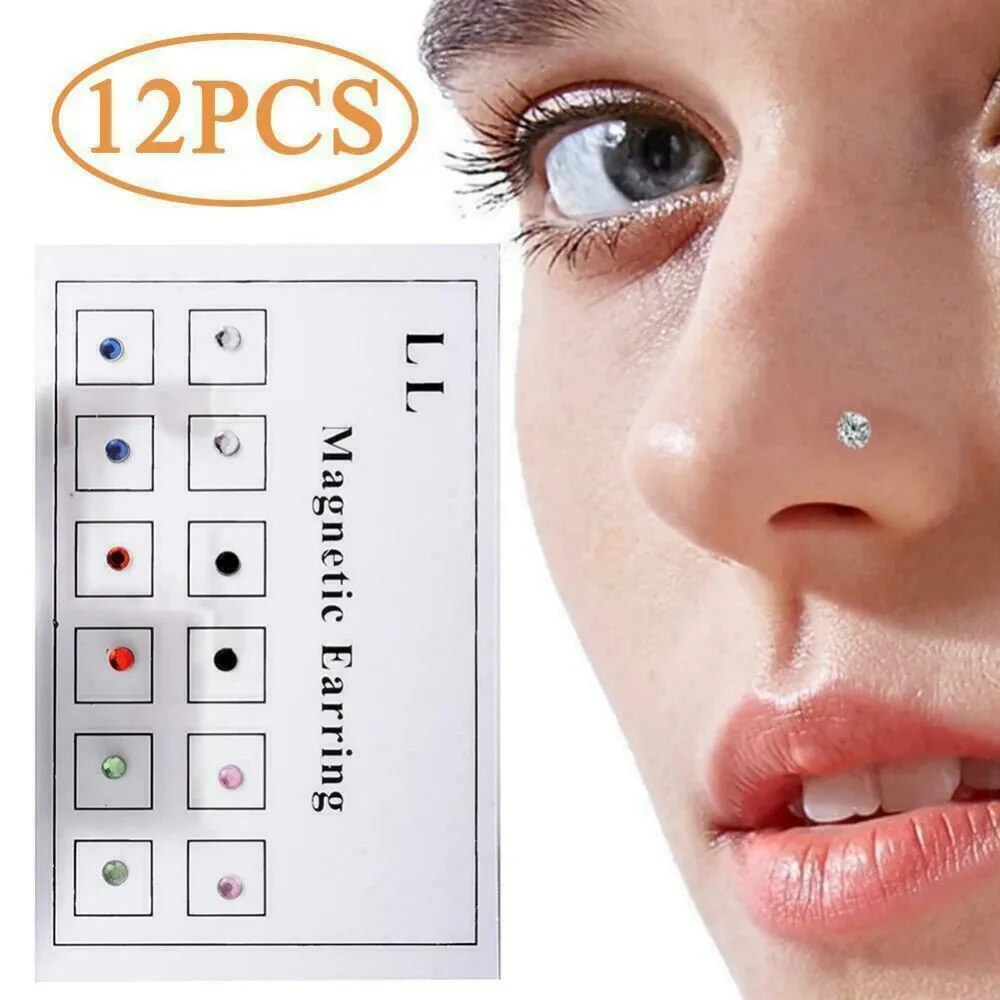 12PCS/Card Fake Cheater Non Pi - Body Jewelry Earrings 评论和价格
