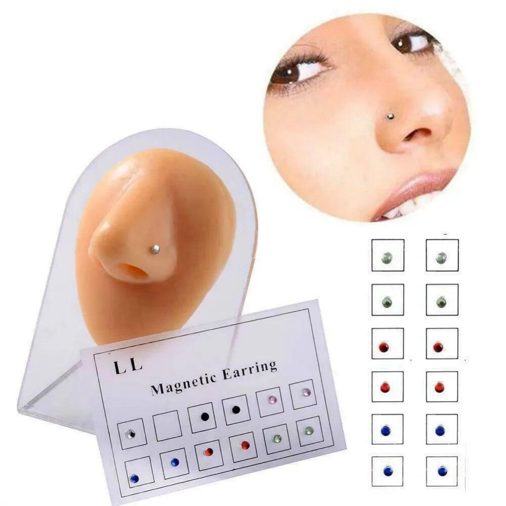 12PCS/Card Fake Cheater Non Pi - Body Jewelry Earrings 评论和价格