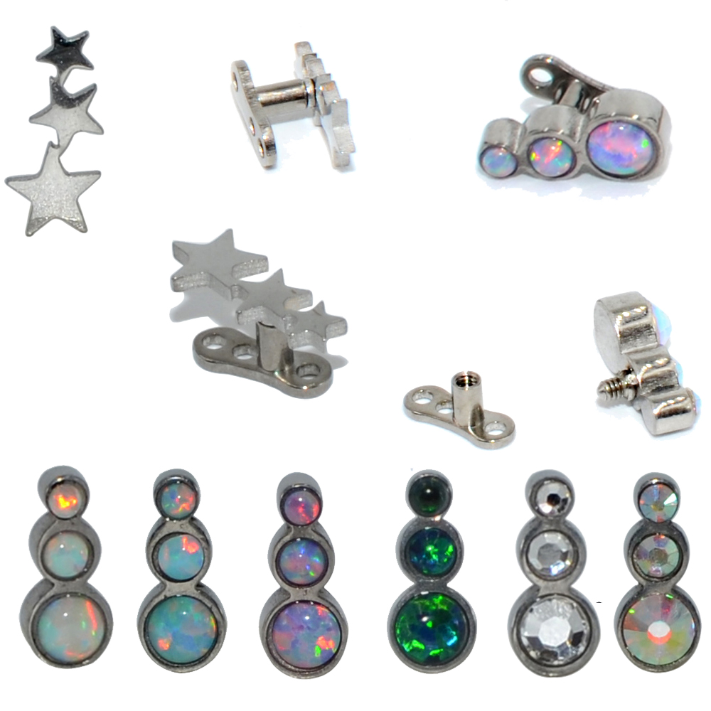 1PC Steel/Titanium Base Micro  - Body Jewelry Dermal 评论和价格