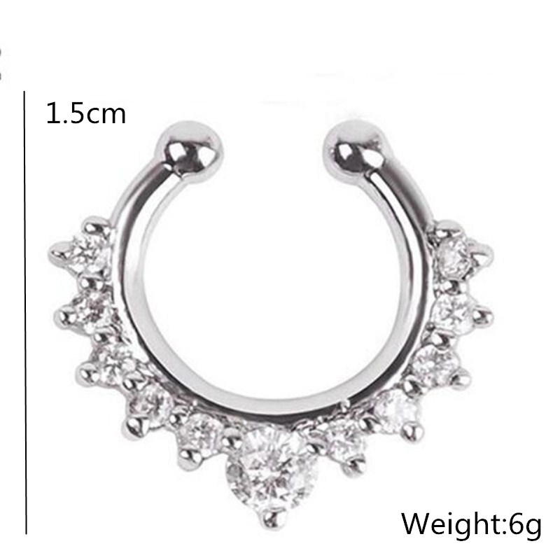 1PC U-Shape Nose Clip Fake Nos - Body Jewelry Earrings 评论和价格