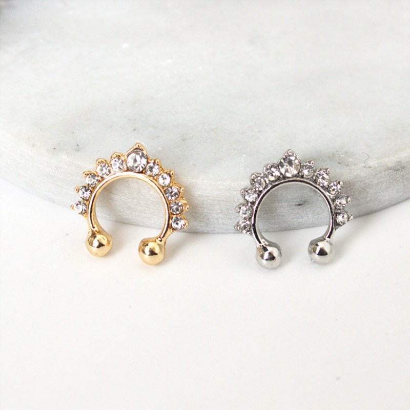 1PC U-Shape Nose Clip Fake Nos - Body Jewelry Earrings 评论和价格