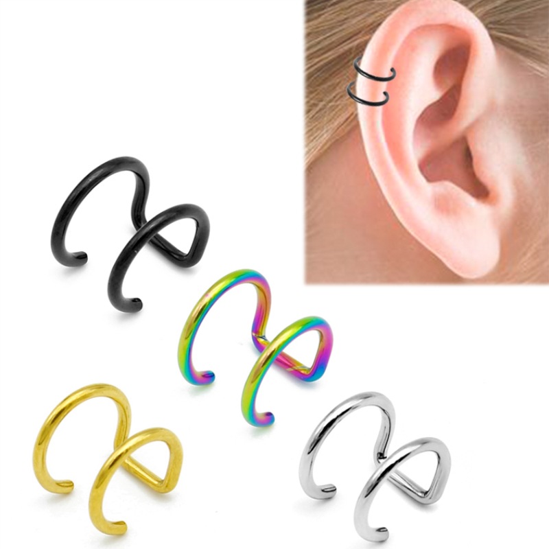 2Pcs 316L Stainless Steel Clip - Body Jewelry Earrings 评论和价格