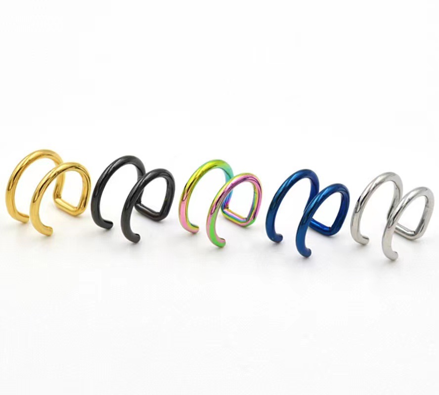 2Pcs 316L Stainless Steel Clip - Body Jewelry Earrings 评论和价格