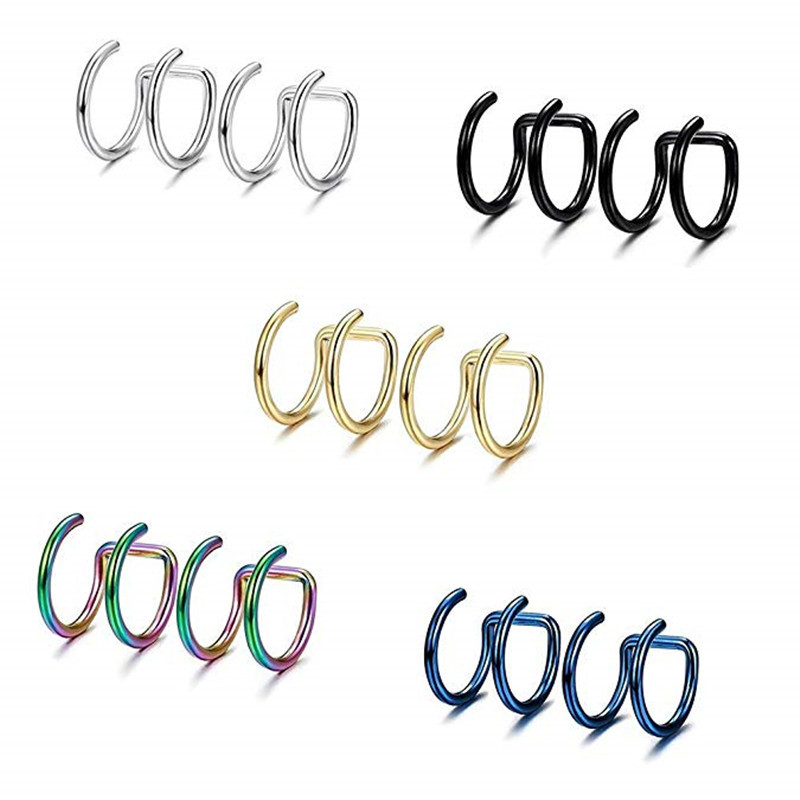2Pcs 316L Stainless Steel Clip - Body Jewelry Earrings 评论和价格