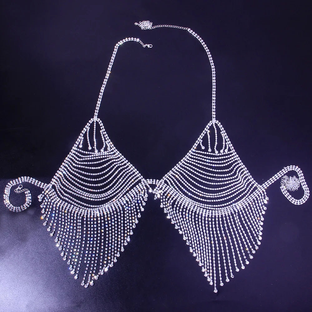 Bling Rhinestone Tassel Body C - Body Jewelry Luxury 评论和价格