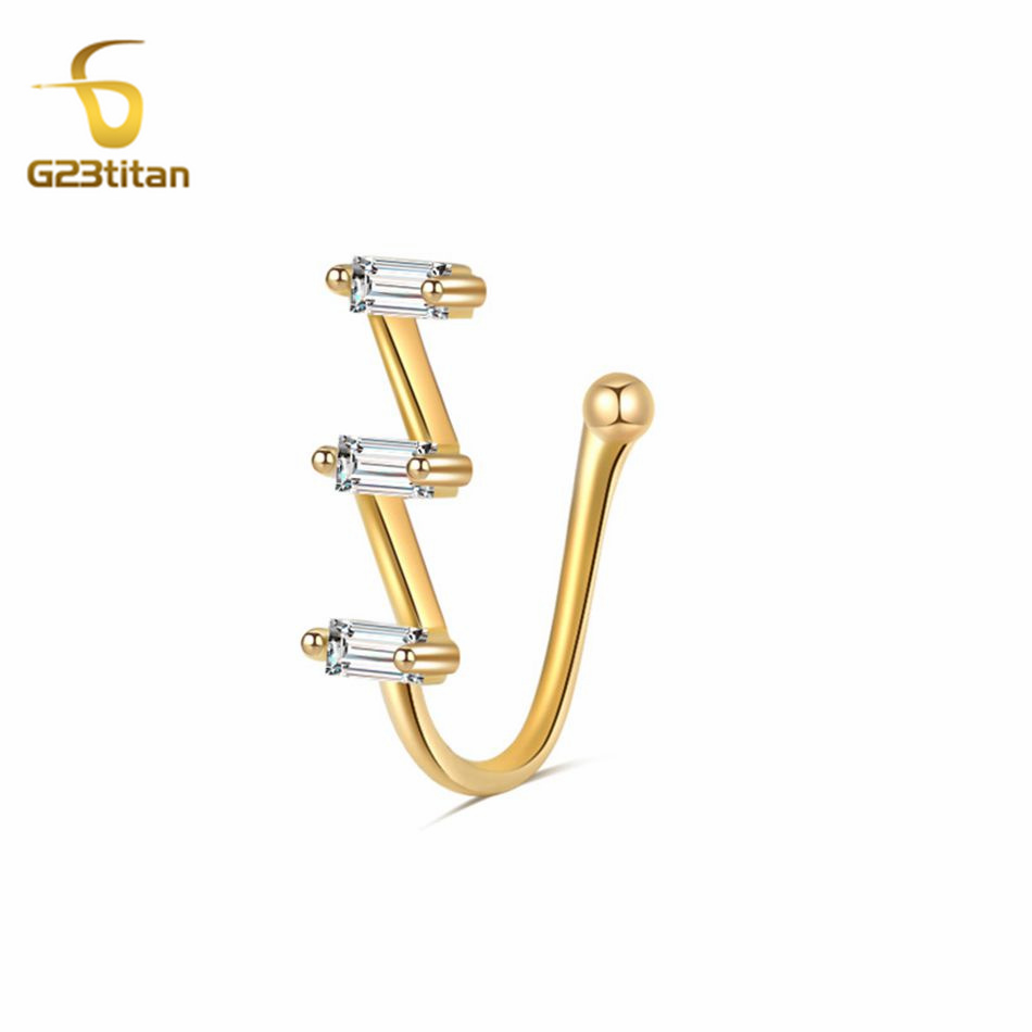 1pc Fake Nose Piercing Ring Wo - Body Jewelry Earrings 评论和价格