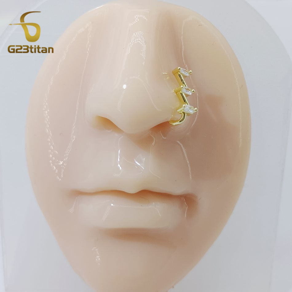 1pc Fake Nose Piercing Ring Wo - Body Jewelry Earrings 评论和价格