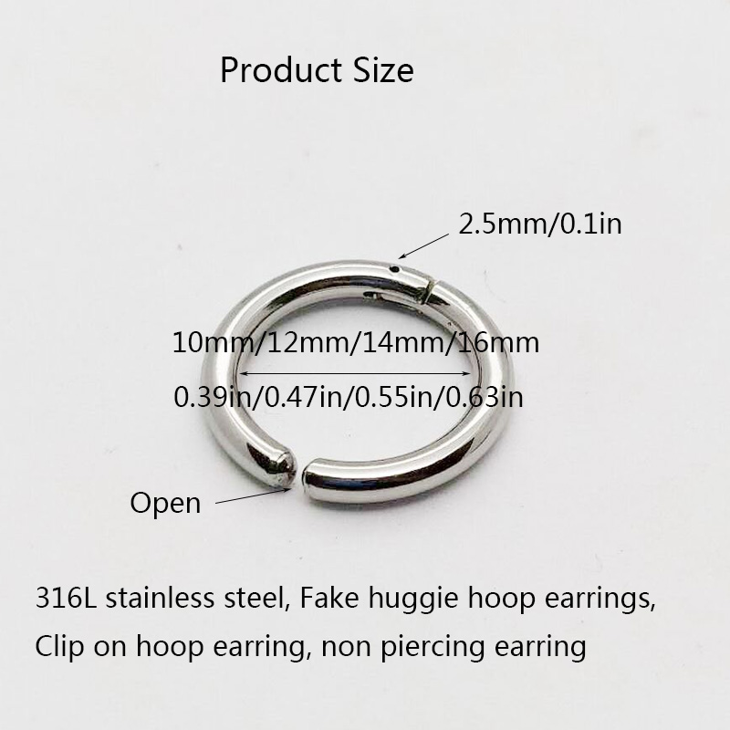 2/6Pcs Fake Huggie Hoop Earrin - Body Jewelry Earrings 评论和价格