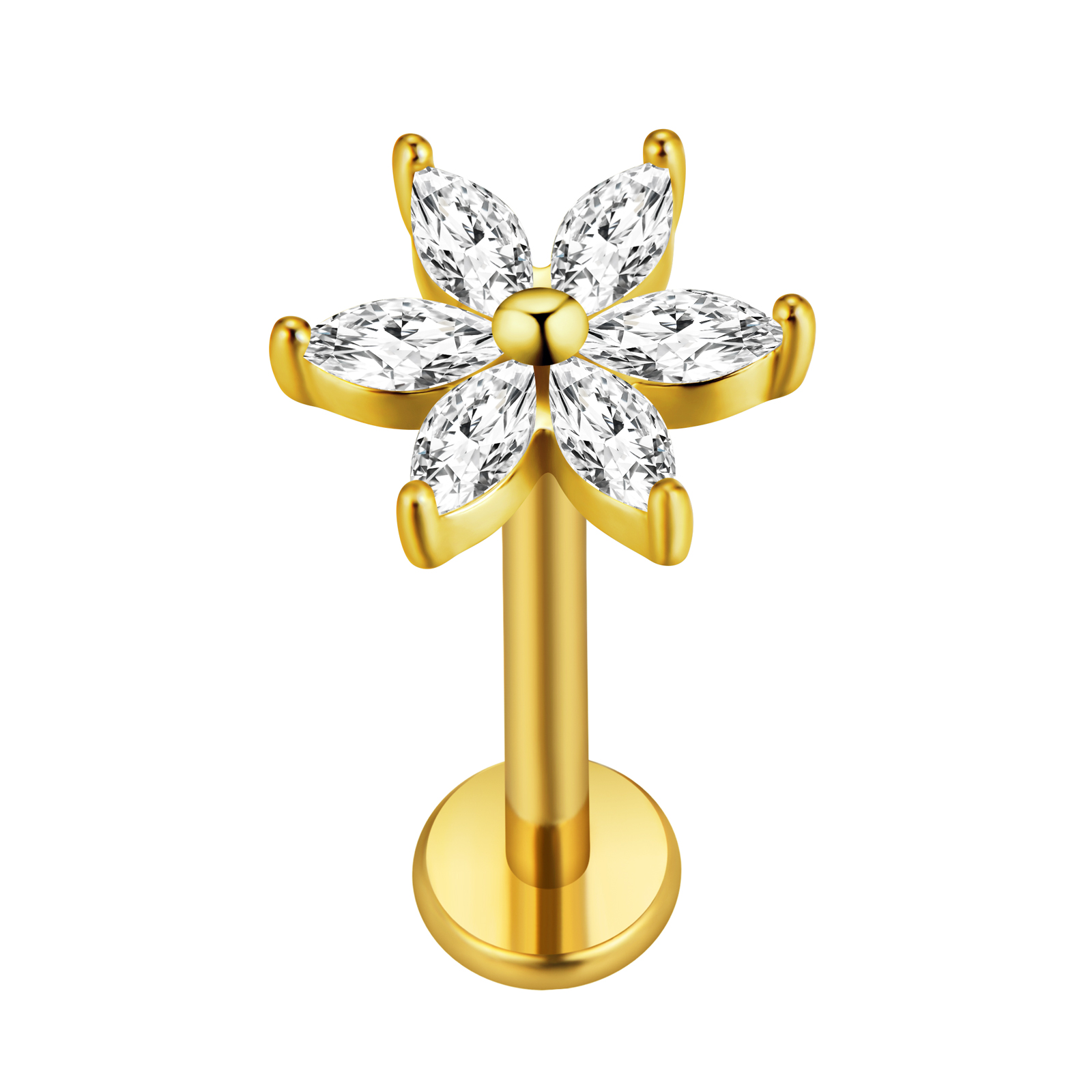 Maple Leaf Labret Piercing Sta - Body Jewelry Internally Threaded 评论和价格