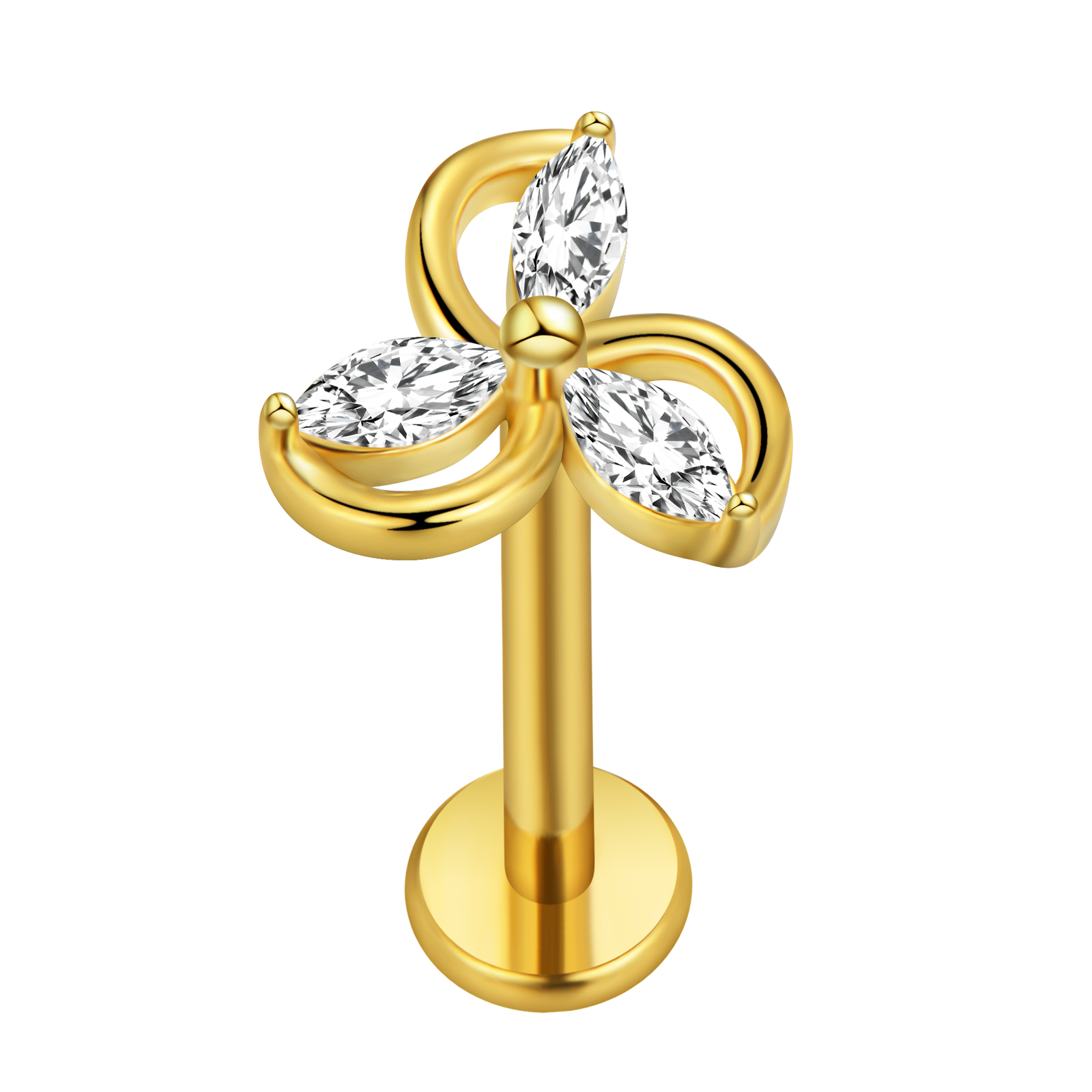 Maple Leaf Labret Piercing Sta - Body Jewelry Internally Threaded 评论和价格