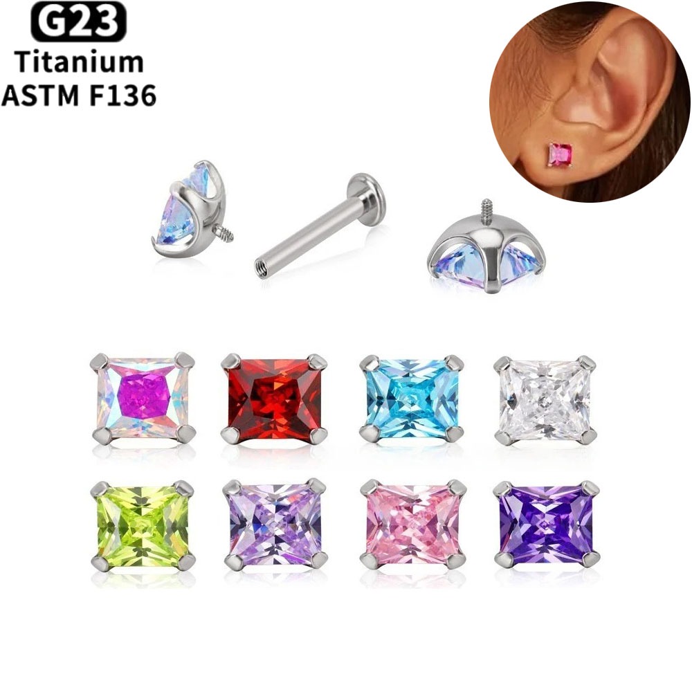 ASTM F136 Titanium Lip Piercin - Body Jewelry Internally Threaded 评论和价格
