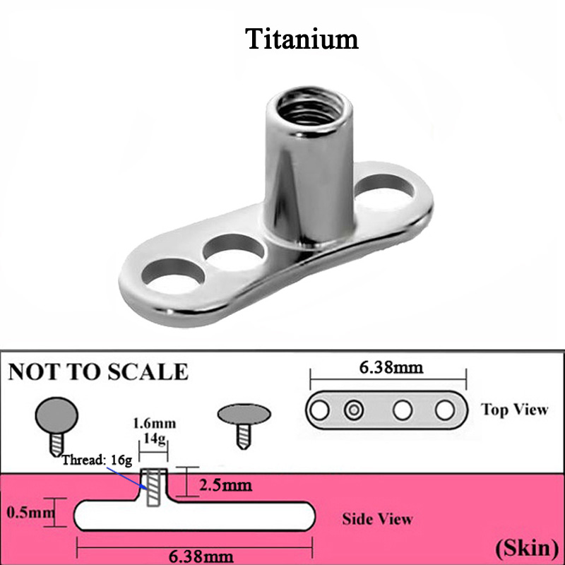 1Peice G23 Titanium Dermal Anc - Body Jewelry Dermal 评论和价格