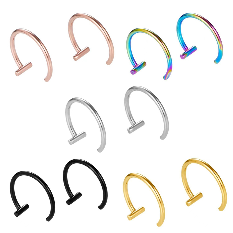 18G Surgical Steel Lip Ring Ha - Body Jewelry Earrings 评论和价格