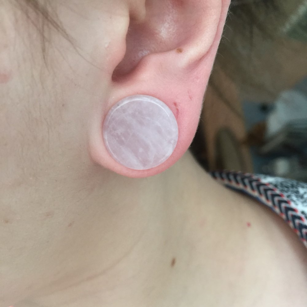 2Pc Pink Quartz Organic Stone  - Body Jewelry Plus 评论和价格