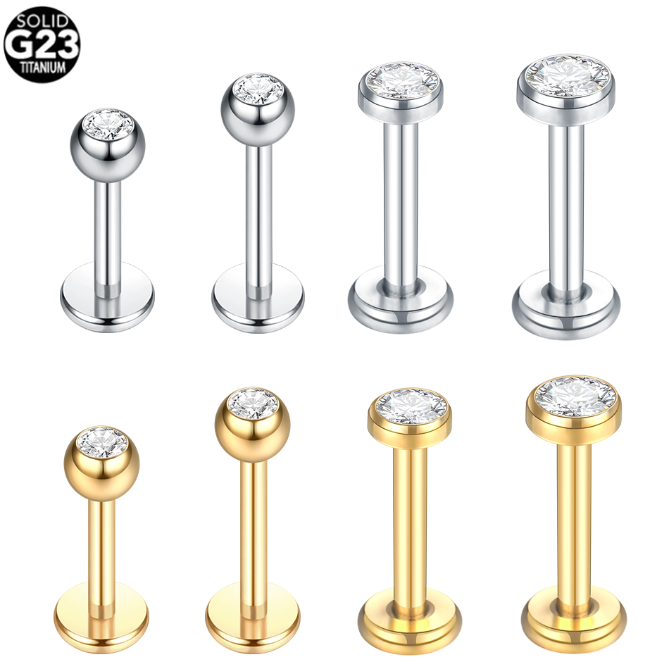 G23 Titanium Labret Piercing L - Body Jewelry Internally Threaded 评论和价格