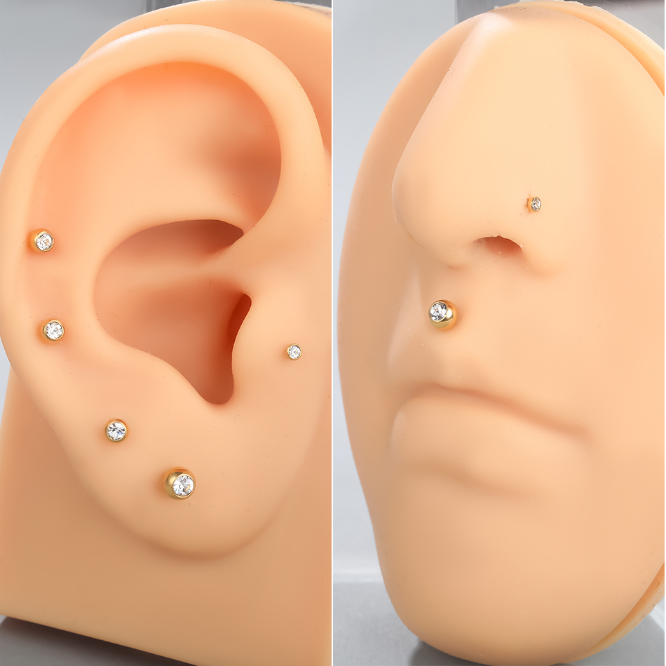 G23 Titanium Labret Piercing L - Body Jewelry Internally Threaded 评论和价格