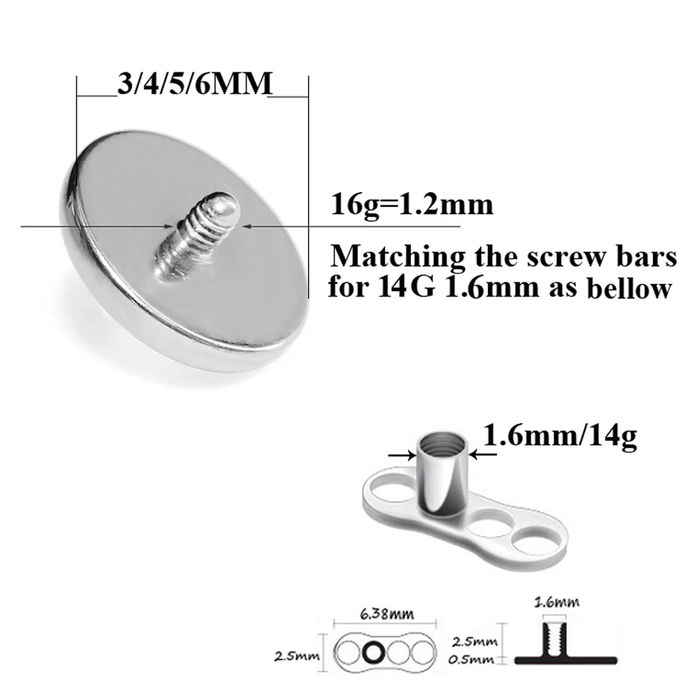 1PC Titanium Prong Flash Film  - Body Jewelry Dermal 评论和价格