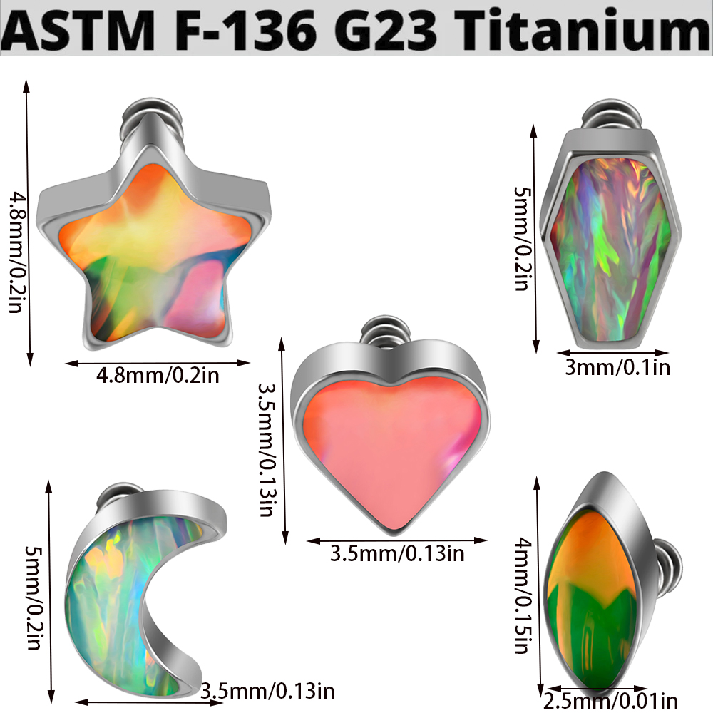 1PC Titanium Prong Flash Film  - Body Jewelry Dermal 评论和价格