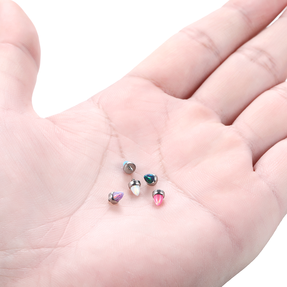 1PC Titanium Claw Set Opal Bul - Body Jewelry Dermal 评论和价格