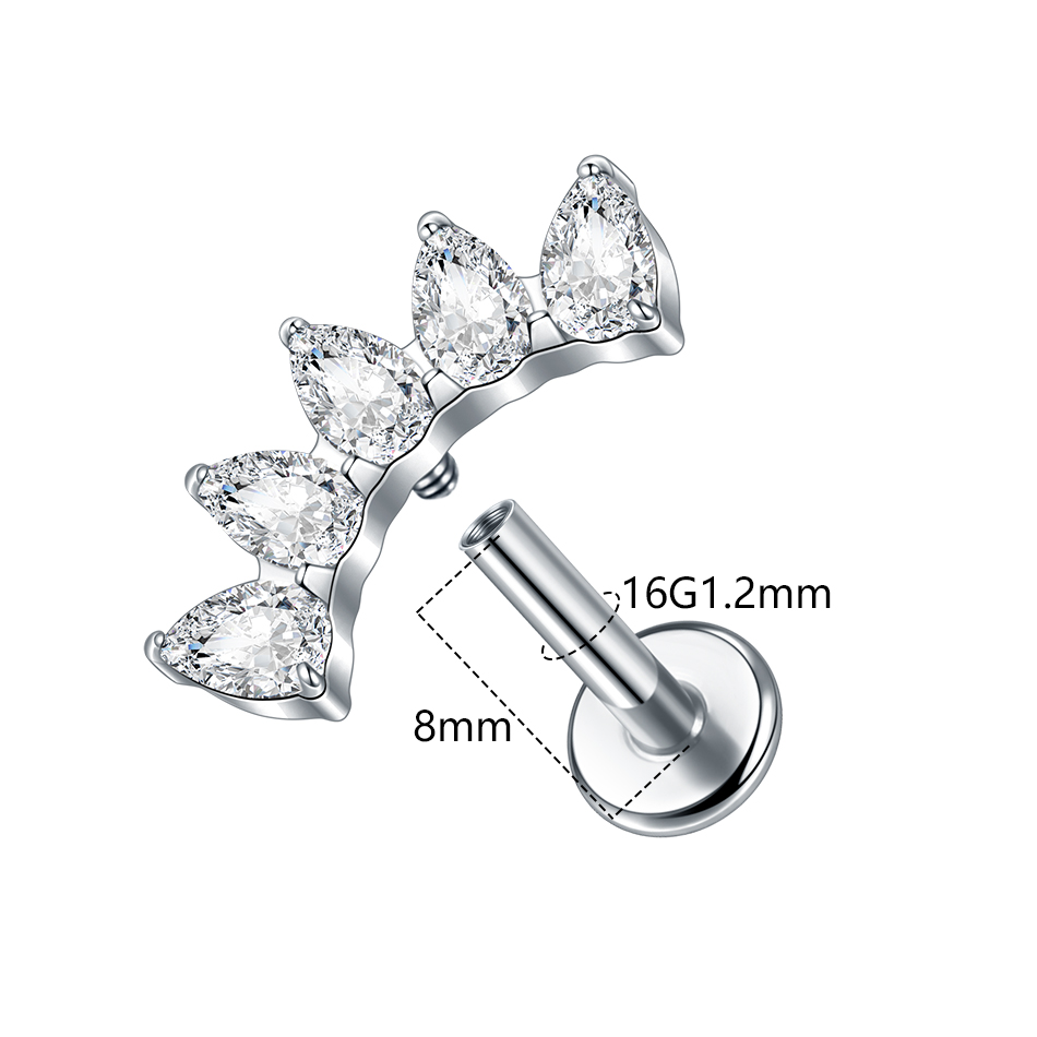 1Pc/5Pcs G23 Titanium Leaf Hel - Body Jewelry Internally Threaded 评论和价格
