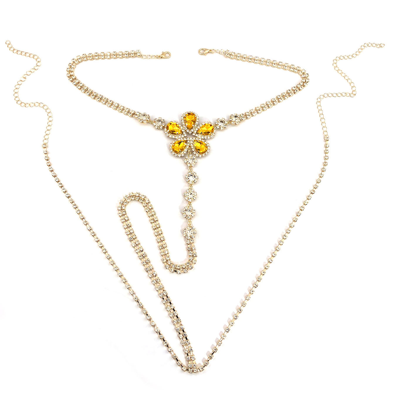 1pc Flower Shaped Sexy Rhinest - Body Jewelry Usa 评论和价格