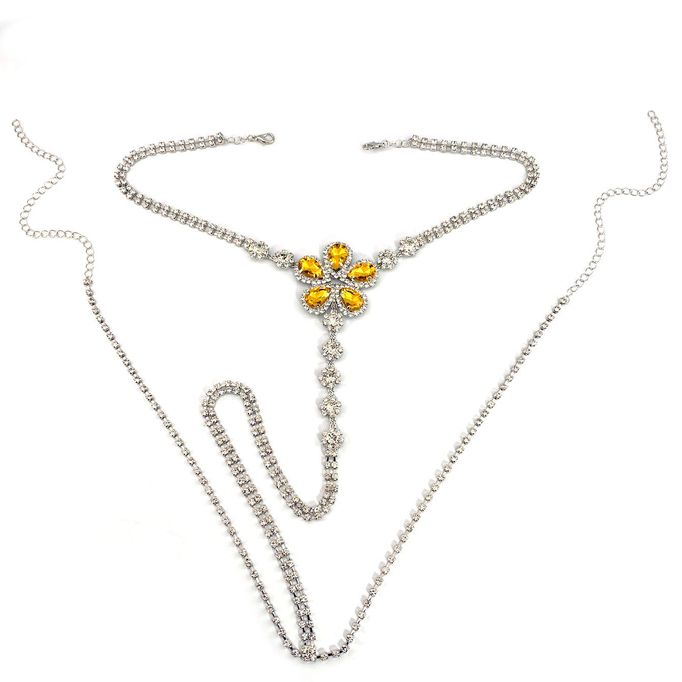 1pc Flower Shaped Sexy Rhinest - Body Jewelry Usa 评论和价格
