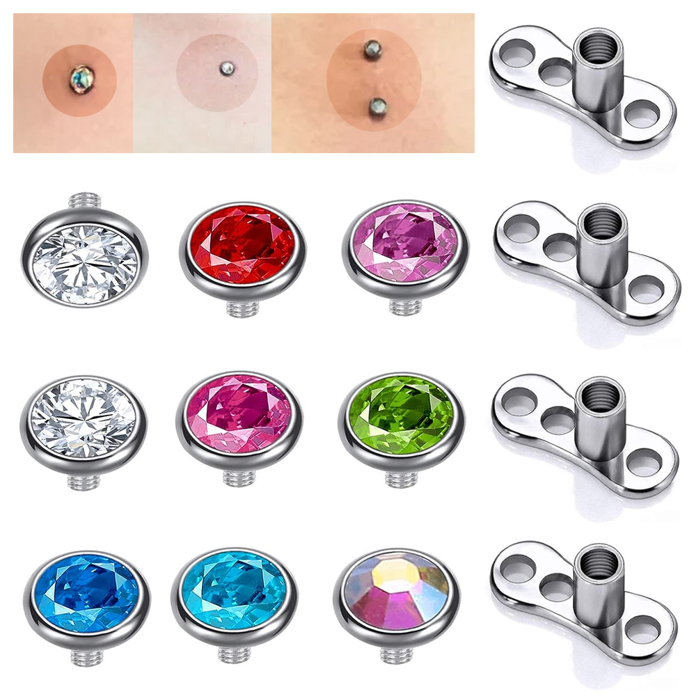 Surgical Steel Surface Piercin - Body Jewelry Dermal 评论和价格