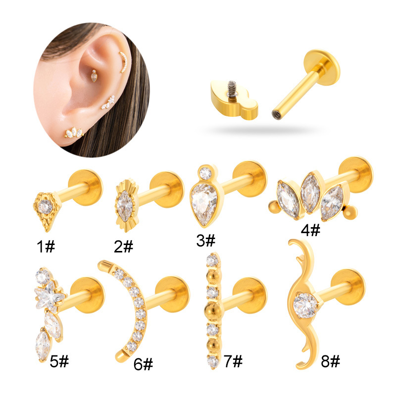 1PC ASTM F136 G23 Titanium Pie - Body Jewelry Internally Threaded 评论和价格
