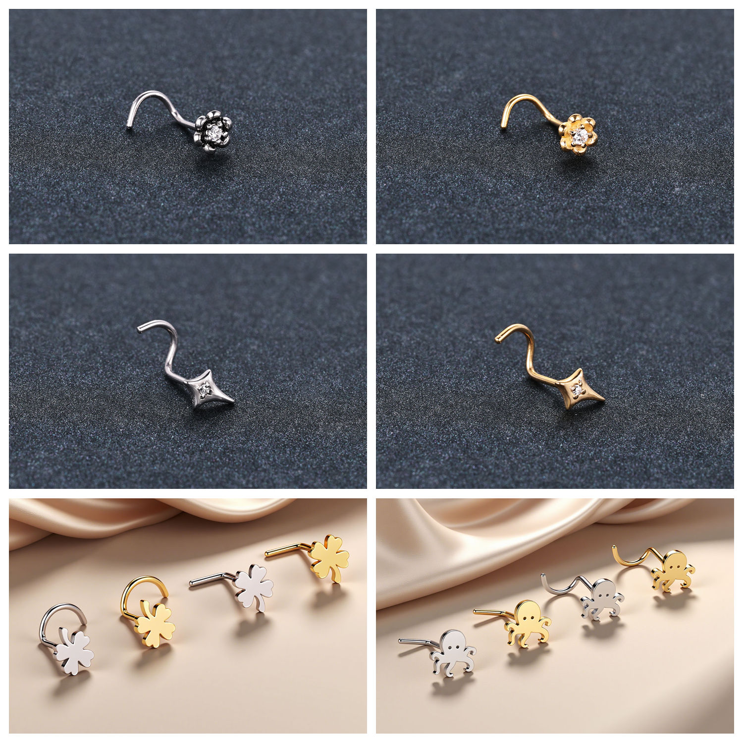 ZS 1PC Gold Color 316L Stainle - Zs Body Jewelry 评论和价格